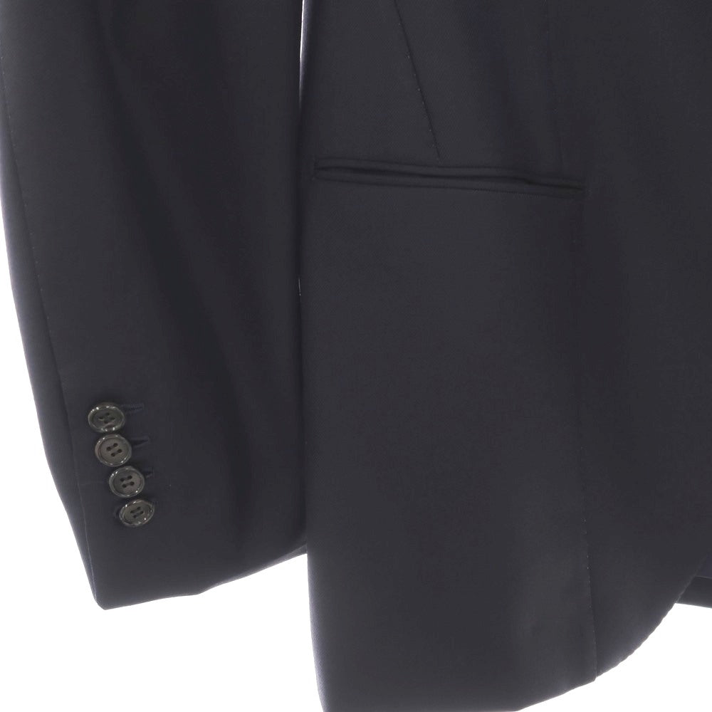 【中古】ノーブランド no brand スリーピース ウール系 3つボタンスーツ ネイビー【サイズ表記なし（46位）】【 状態ランクB 】【 メンズ 】
