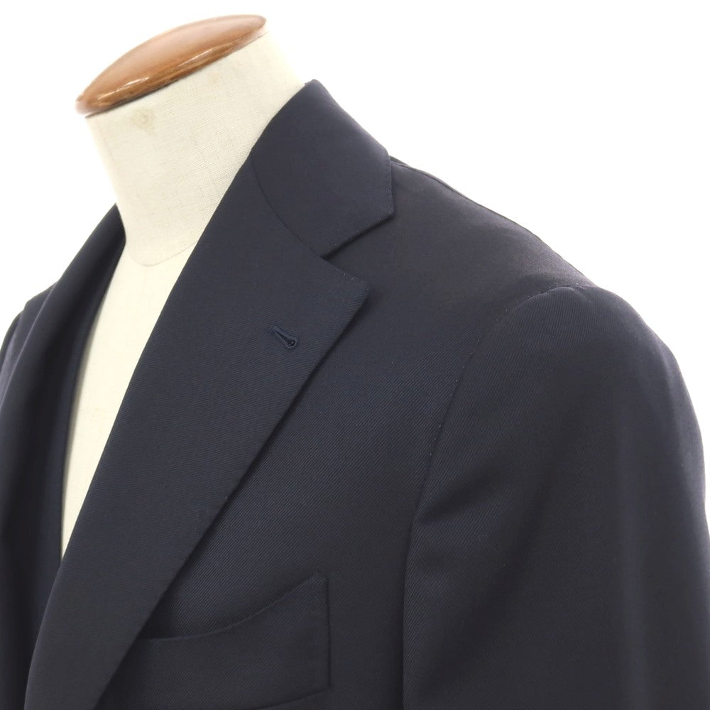 【中古】ノーブランド no brand スリーピース ウール系 3つボタンスーツ ネイビー【サイズ表記なし（46位）】【 状態ランクB 】【 メンズ 】