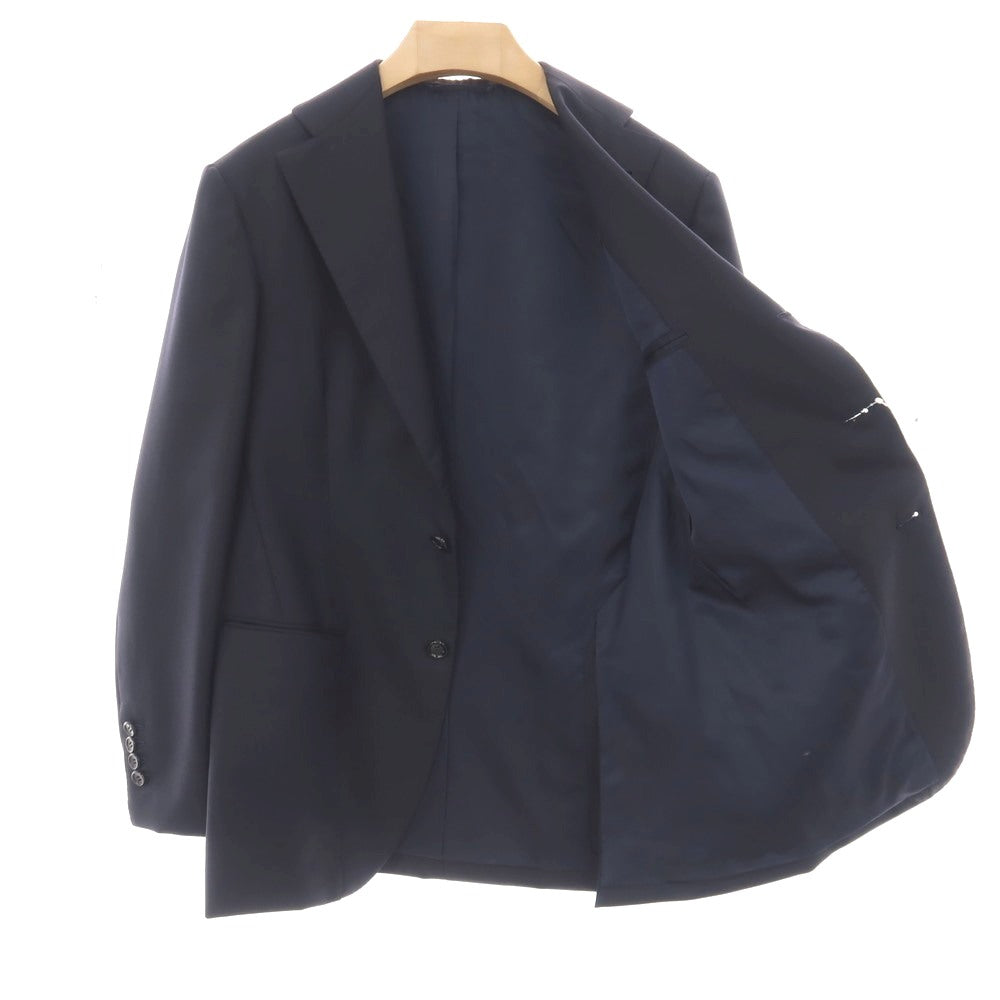 【中古】ノーブランド no brand スリーピース ウール系 3つボタンスーツ ネイビー【サイズ表記なし（46位）】【 状態ランクB 】【 メンズ 】