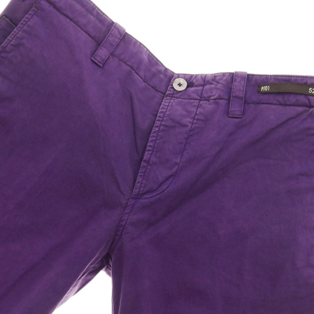 【中古】ピーティーゼロウーノ PT01 ガーメントダイ ストレッチ コットン ショートパンツ パープル【サイズ52】【 状態ランクB 】【 メンズ 】