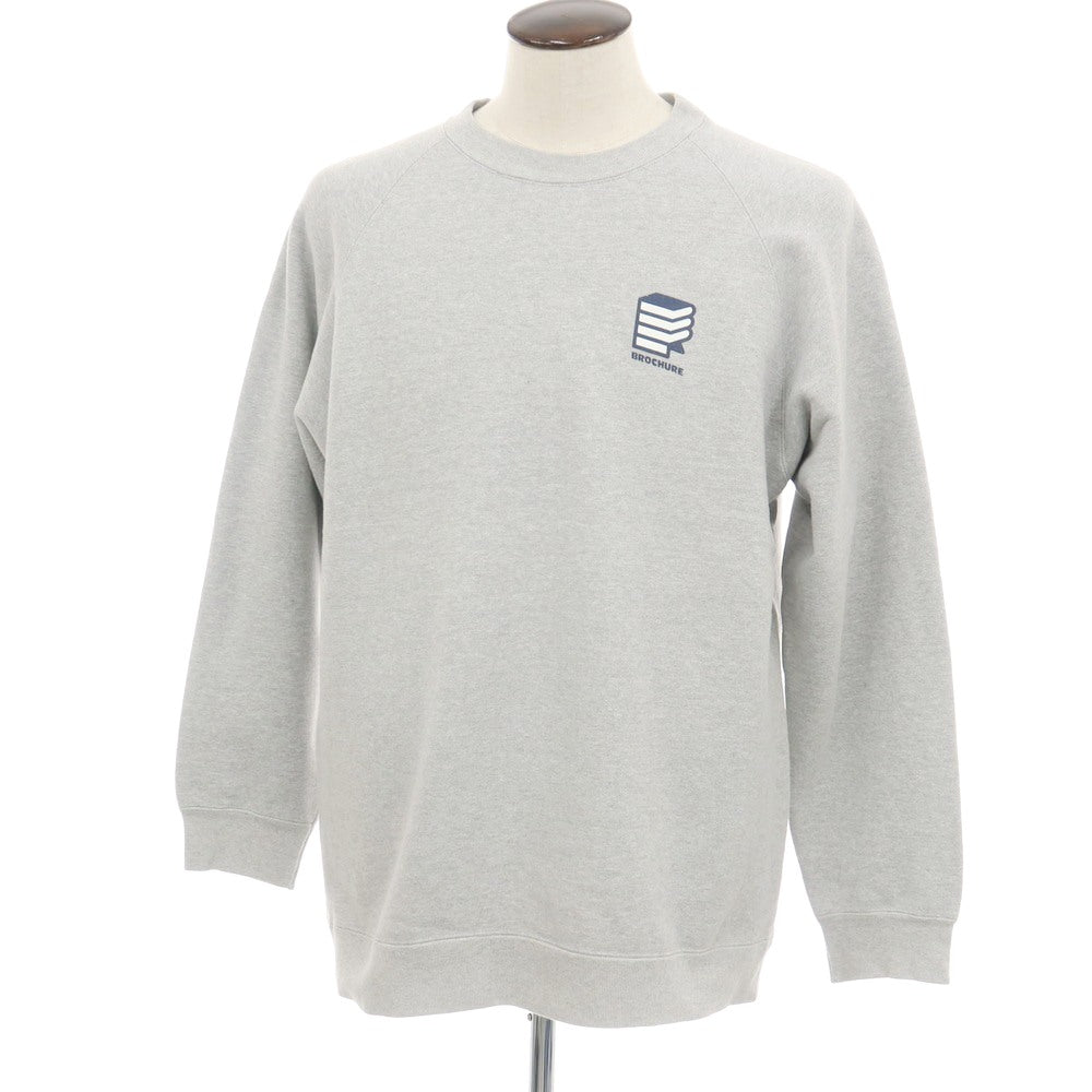 【中古】ブローシュア BROCHURE × NEVVER コットン クルーネック スウェット グレー【サイズXL】【 状態ランクB 】【 メンズ 】