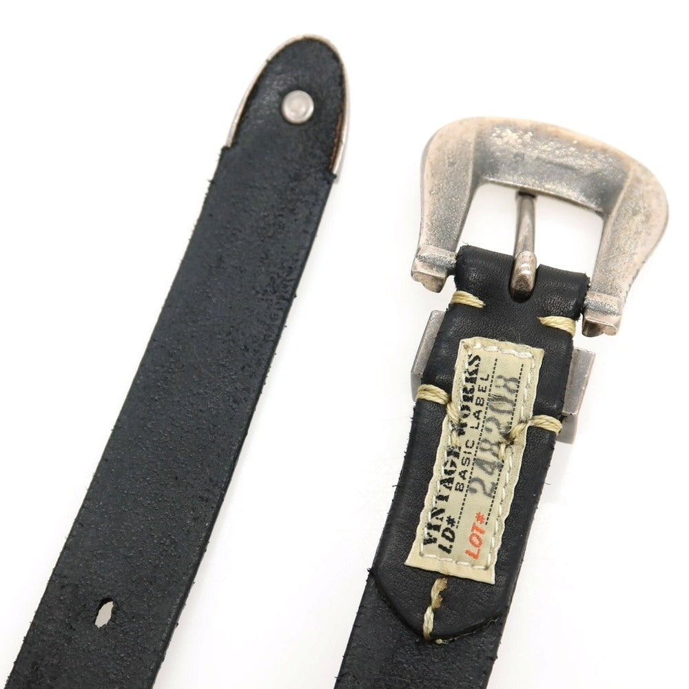 【中古】ヴィンテージワークス VINTAGE WORKS ウエスタン レザー ベルト ブラック【サイズ37/94】【 状態ランクA 】【 メンズ 】