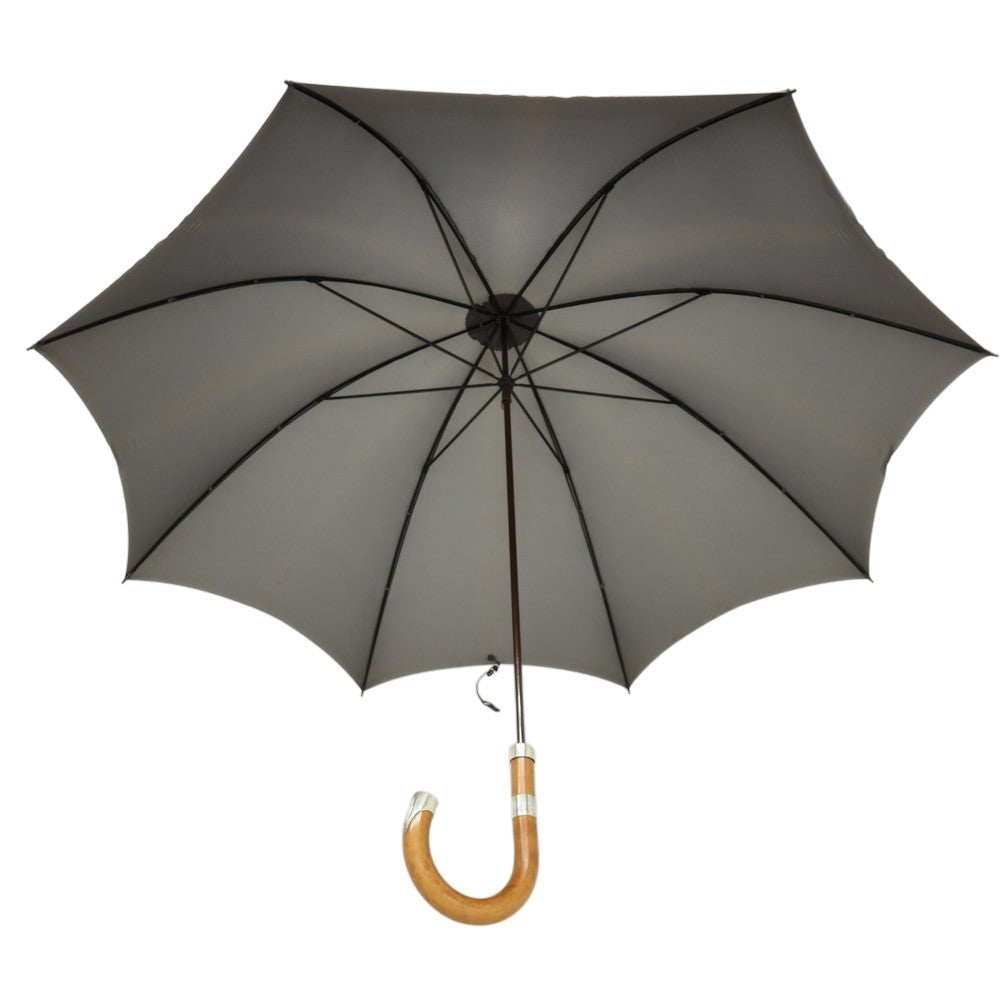 【中古】グローブトロッター GLOBE TROTTER × FOX UMBRELLAS ウッドハンドル 長傘 ダークグレー【 状態ランクC 】【 メンズ 】