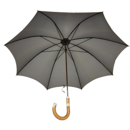 【中古】グローブトロッター GLOBE TROTTER × FOX UMBRELLAS ウッドハンドル 長傘 ダークグレー【 状態ランクC 】【 メンズ 】