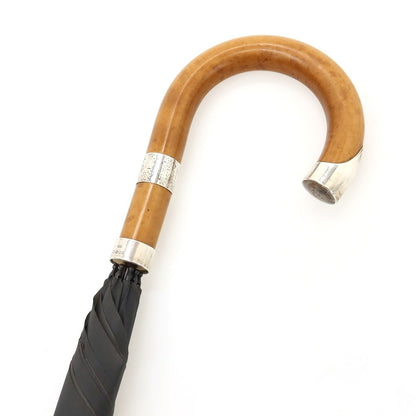 【中古】グローブトロッター GLOBE TROTTER × FOX UMBRELLAS ウッドハンドル 長傘 ダークグレー【 状態ランクC 】【 メンズ 】