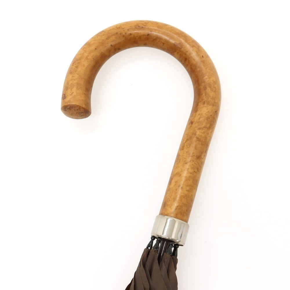 【中古】フォックス アンブレラズ FOX UMBRELLAS ウッドハンドル 長傘 ブラウン【 状態ランクD 】【 メンズ 】