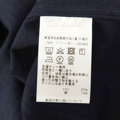【中古】【未使用】ギットマンブラザーズフォーシップス GITMAN BROS. for SHIPS コットンリネン ストライプ オープンカラー 半袖シャツ ネイビー【サイズM】【 状態ランクS 】【 メンズ 】