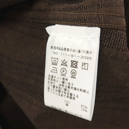 【中古】【未使用】ギットマンブラザーズフォーシップス GITMAN BROS. for SHIPS コットンリネン ストライプ オープンカラー 半袖シャツ ダークブラウン【サイズM】【 状態ランクS 】【 メンズ 】