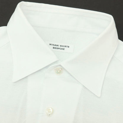 【中古】ミナミ シャツ MINAMI SHIRTS BESPOKE（フルオーダー） コットン 長袖ポロシャツ ホワイト【サイズ表記なし（M位）】【 状態ランクA 】【 メンズ 】