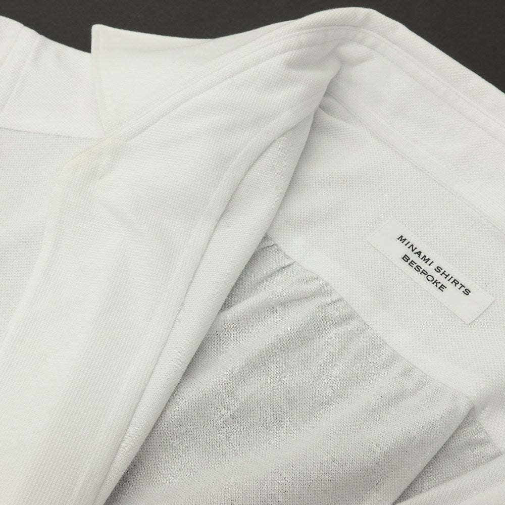 【中古】ミナミ シャツ MINAMI SHIRTS BESPOKE（フルオーダー） コットン 長袖ポロシャツ ホワイト【サイズ表記なし（M位）】【 状態ランクA 】【 メンズ 】