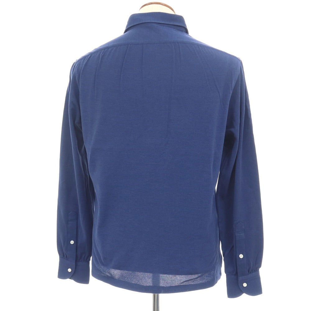 【中古】ミナミ シャツ MINAMI SHIRTS BESPOKE（フルオーダー） コットン 鹿の子 長袖ポロシャツ ダークブルー【サイズ表記なし（M位）】【 状態ランクB 】【 メンズ 】