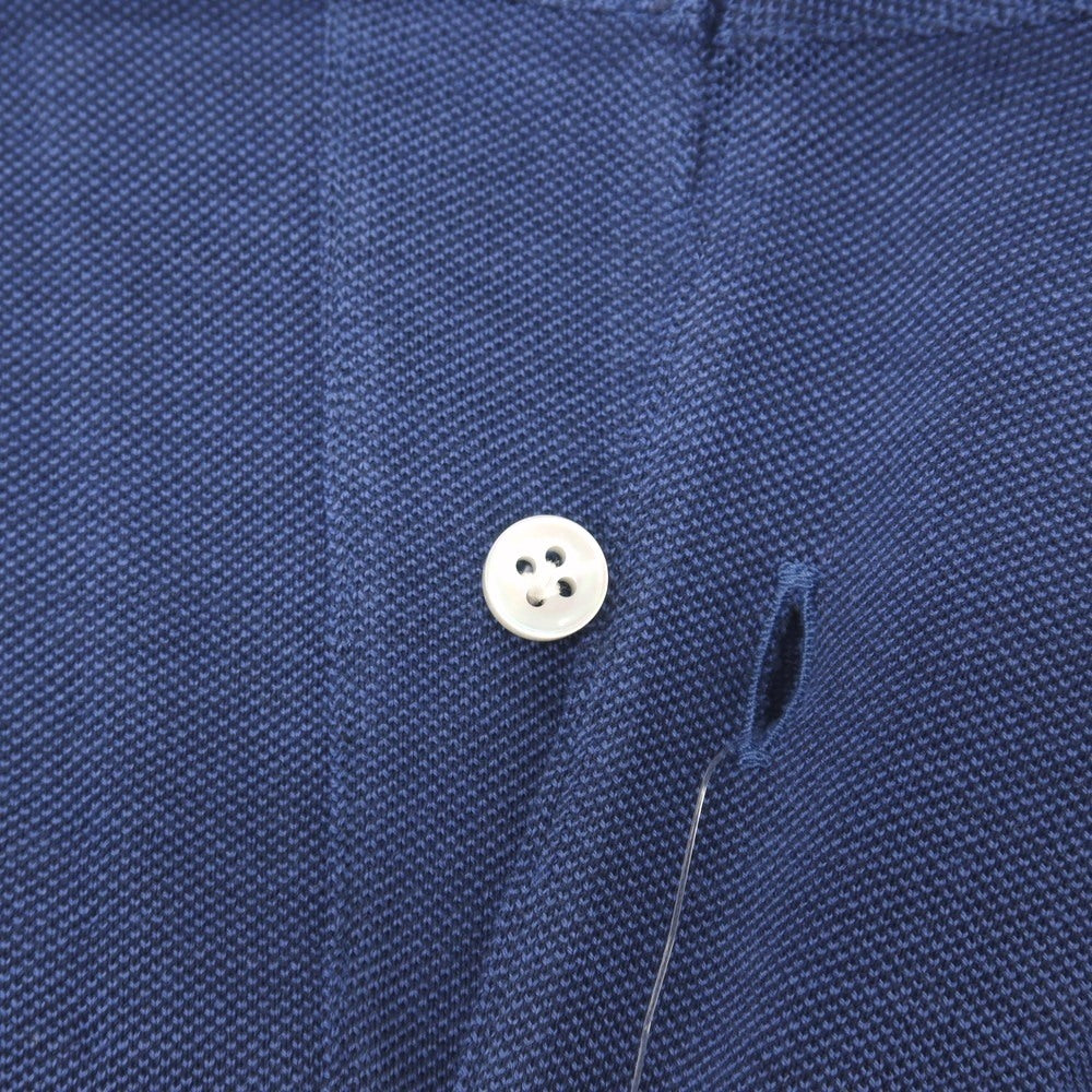 【中古】ミナミ シャツ MINAMI SHIRTS BESPOKE（フルオーダー） コットン 鹿の子 長袖ポロシャツ ダークブルー【サイズ表記なし（M位）】【 状態ランクB 】【 メンズ 】
