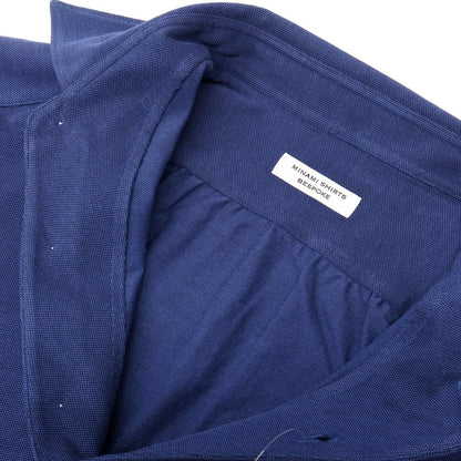 【中古】ミナミ シャツ MINAMI SHIRTS BESPOKE（フルオーダー） コットン 鹿の子 長袖ポロシャツ ダークブルー【サイズ表記なし（M位）】【 状態ランクB 】【 メンズ 】