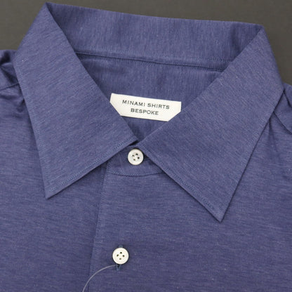 【中古】ミナミ シャツ MINAMI SHIRTS BESPOKE（フルオーダー） コットン 半袖ポロシャツ パープルブルー【サイズ表記なし（M位）】【 状態ランクA 】【 メンズ 】