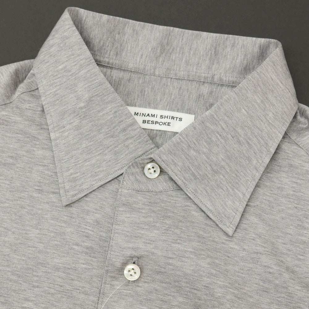 【中古】ミナミ シャツ MINAMI SHIRTS BESPOKE（フルオーダー） コットン 半袖ポロシャツ グレー【サイズ表記なし（M位）】【 状態ランクA 】【 メンズ 】