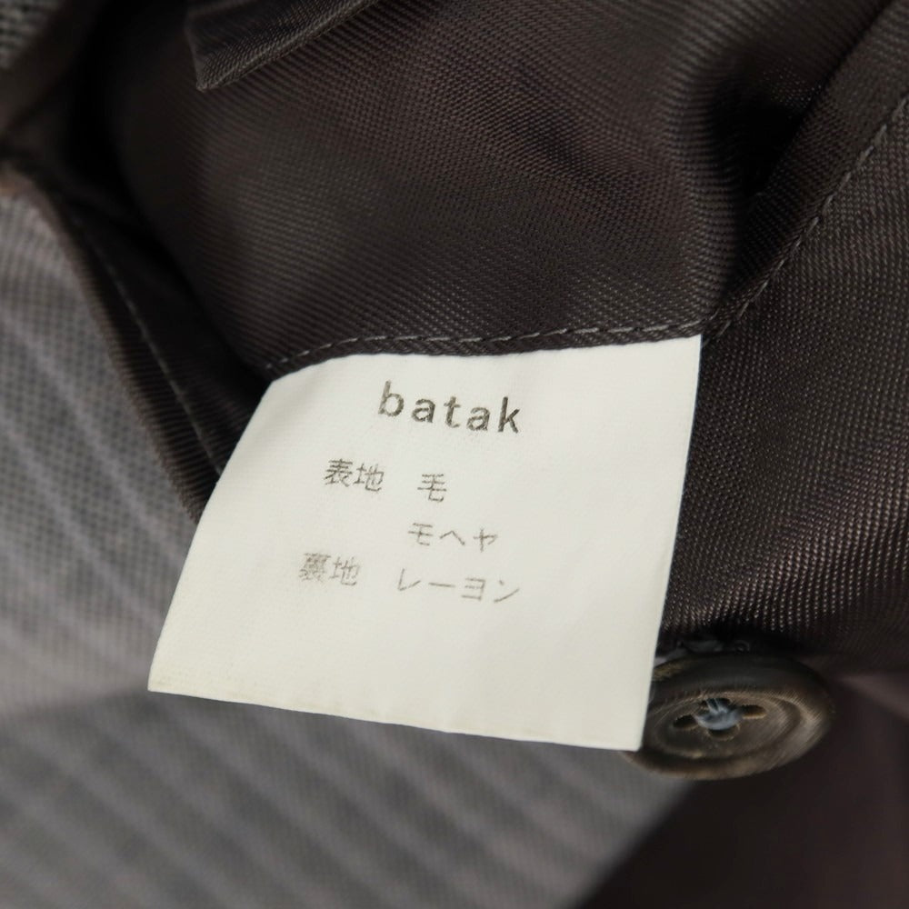 【中古】バタク batak ウールモヘヤ ストライプ 3つボタンスーツ グレー【サイズ表記なし（S位）】【 状態ランクD 】【 メンズ 】