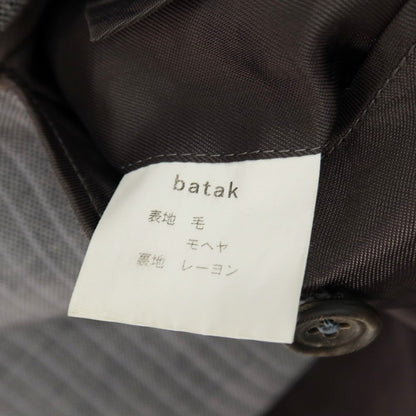 【中古】バタク batak ウールモヘヤ ストライプ 3つボタンスーツ グレー【サイズ表記なし（S位）】【 状態ランクD 】【 メンズ 】