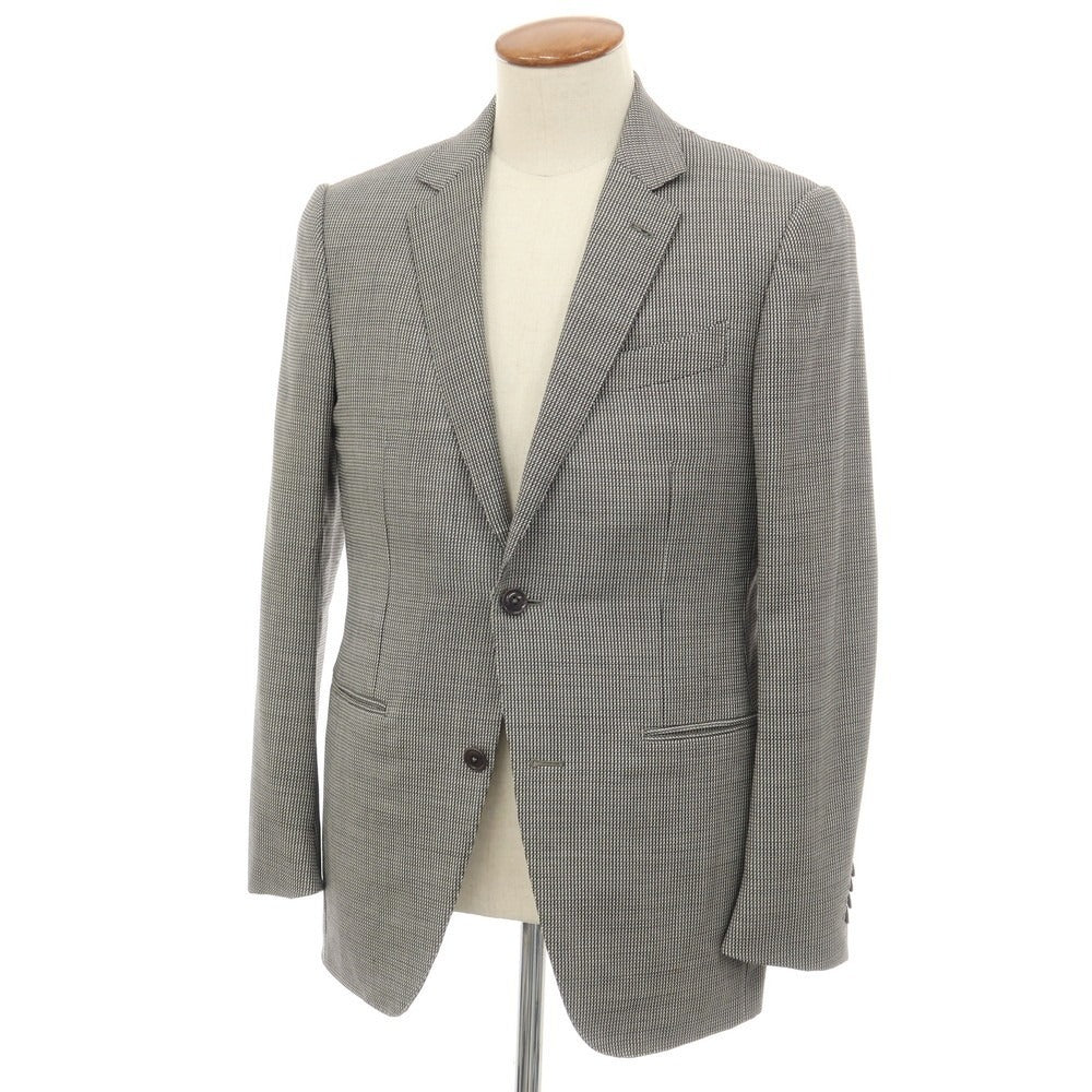 【中古】エルメネジルドゼニア Ermenegildo Zegna ウール 2B テーラードジャケット ブラックxホワイト【サイズ48 R】【 状態ランクC 】【 メンズ 】