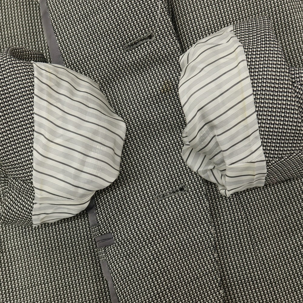 【中古】エルメネジルドゼニア Ermenegildo Zegna ウール 2B テーラードジャケット ブラックxホワイト【サイズ48 R】【 状態ランクC 】【 メンズ 】