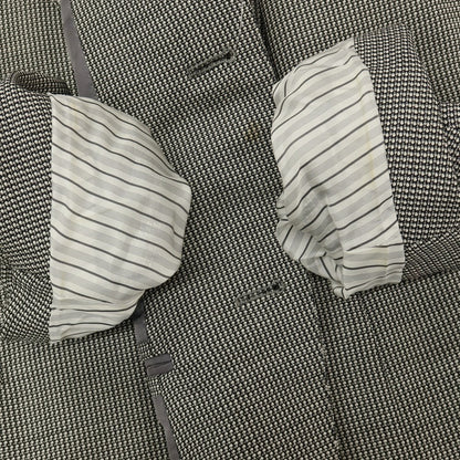 【中古】エルメネジルドゼニア Ermenegildo Zegna ウール 2B テーラードジャケット ブラックxホワイト【サイズ48 R】【 状態ランクC 】【 メンズ 】