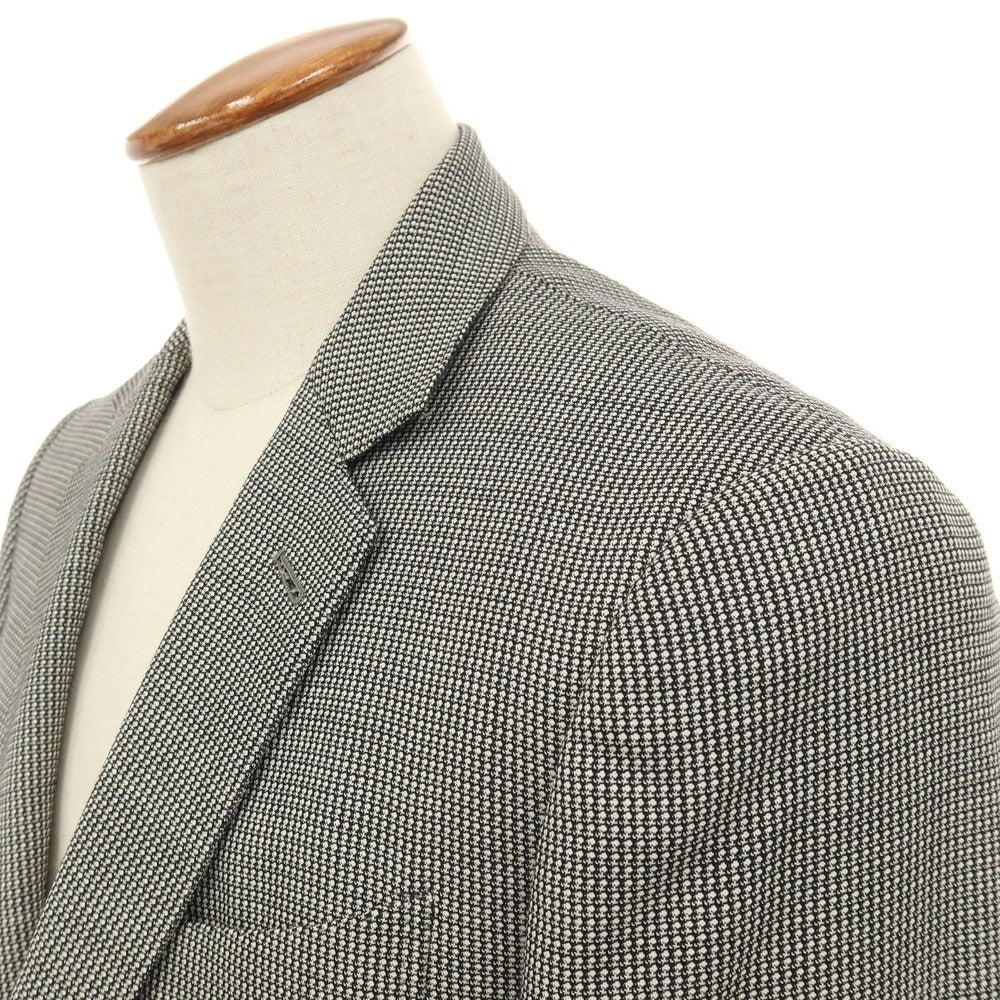 【中古】エルメネジルドゼニア Ermenegildo Zegna ウール 2B テーラードジャケット ブラックxホワイト【サイズ48 R】【 状態ランクC 】【 メンズ 】