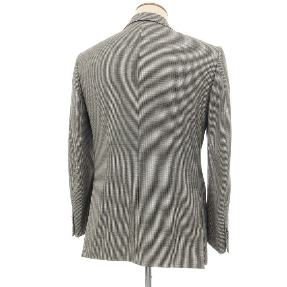 【中古】エルメネジルドゼニア Ermenegildo Zegna ウール 2B テーラードジャケット ブラックxホワイト【サイズ48 R】【 状態ランクC 】【 メンズ 】