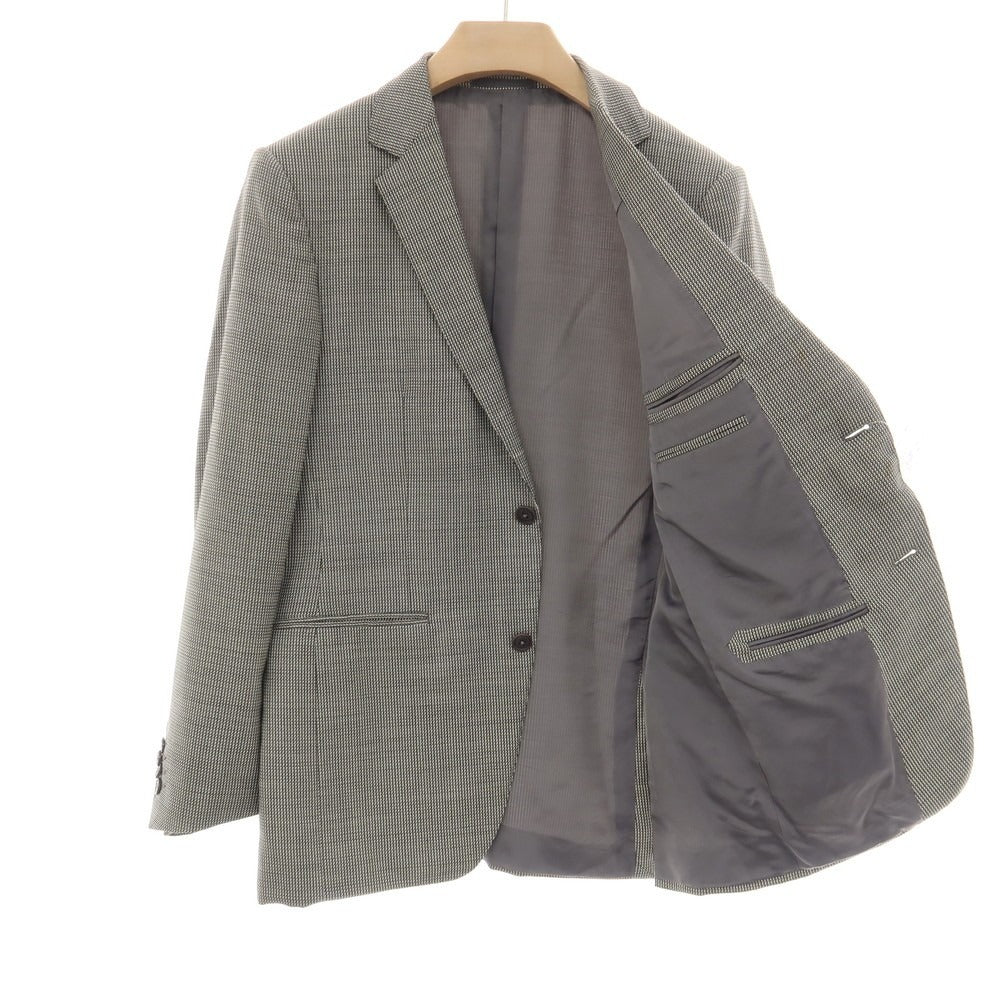 【中古】エルメネジルドゼニア Ermenegildo Zegna ウール 2B テーラードジャケット ブラックxホワイト【サイズ48 R】【 状態ランクC 】【 メンズ 】