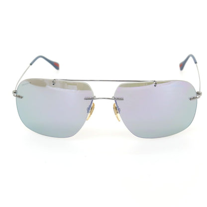 【中古】プラダスポーツ PRADA SPORTS リムレス ミラーレンズ サングラス シルバーxブルー【サイズ63□14_140】【 状態ランクB 】【 メンズ 】