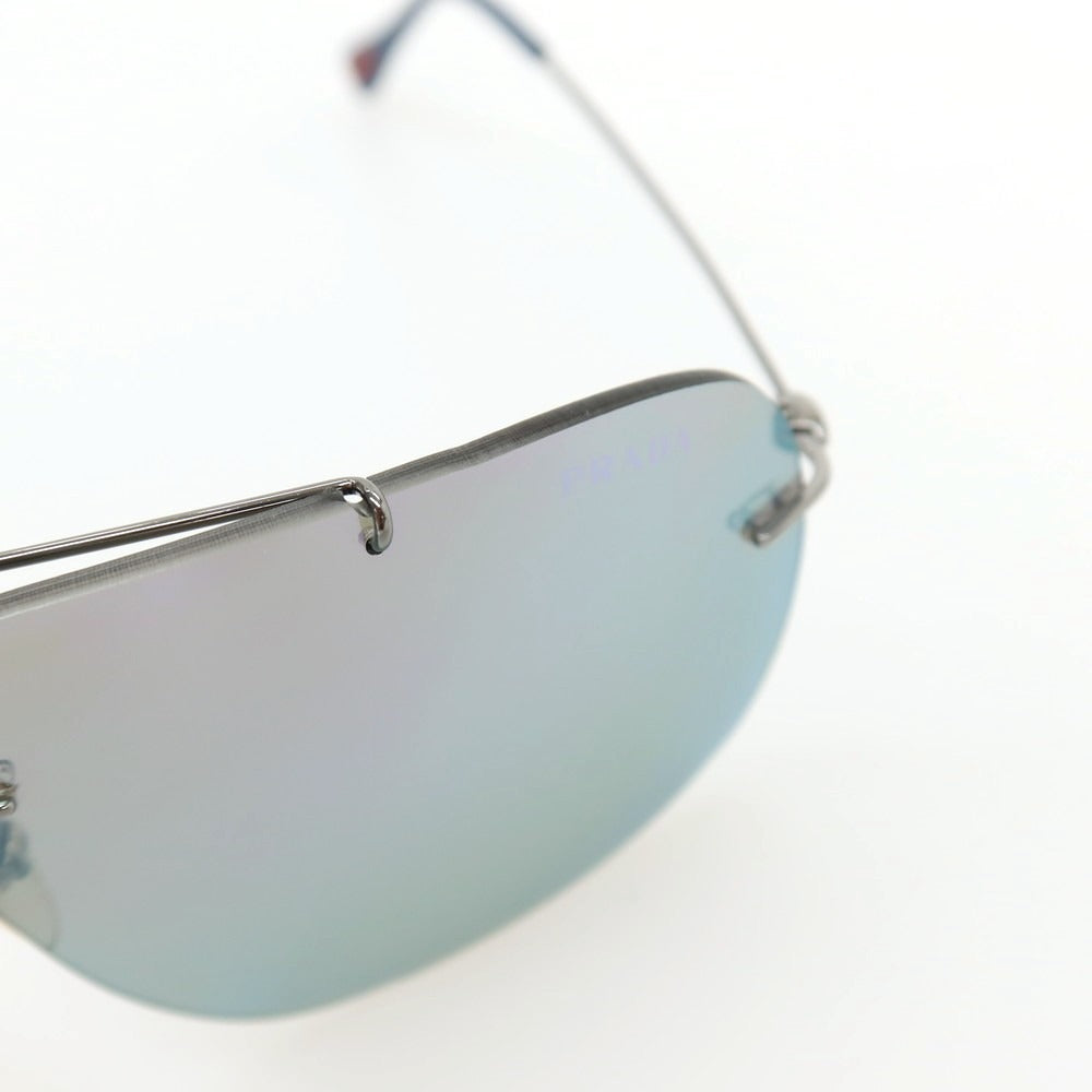 【中古】プラダスポーツ PRADA SPORTS リムレス ミラーレンズ サングラス シルバーxブルー【サイズ63□14_140】【 状態ランクB 】【 メンズ 】