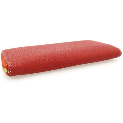 【中古】オオバセイホウ 大峽製鞄 レザー L字ファスナー 長財布 レッド【 状態ランクC 】【 メンズ 】
