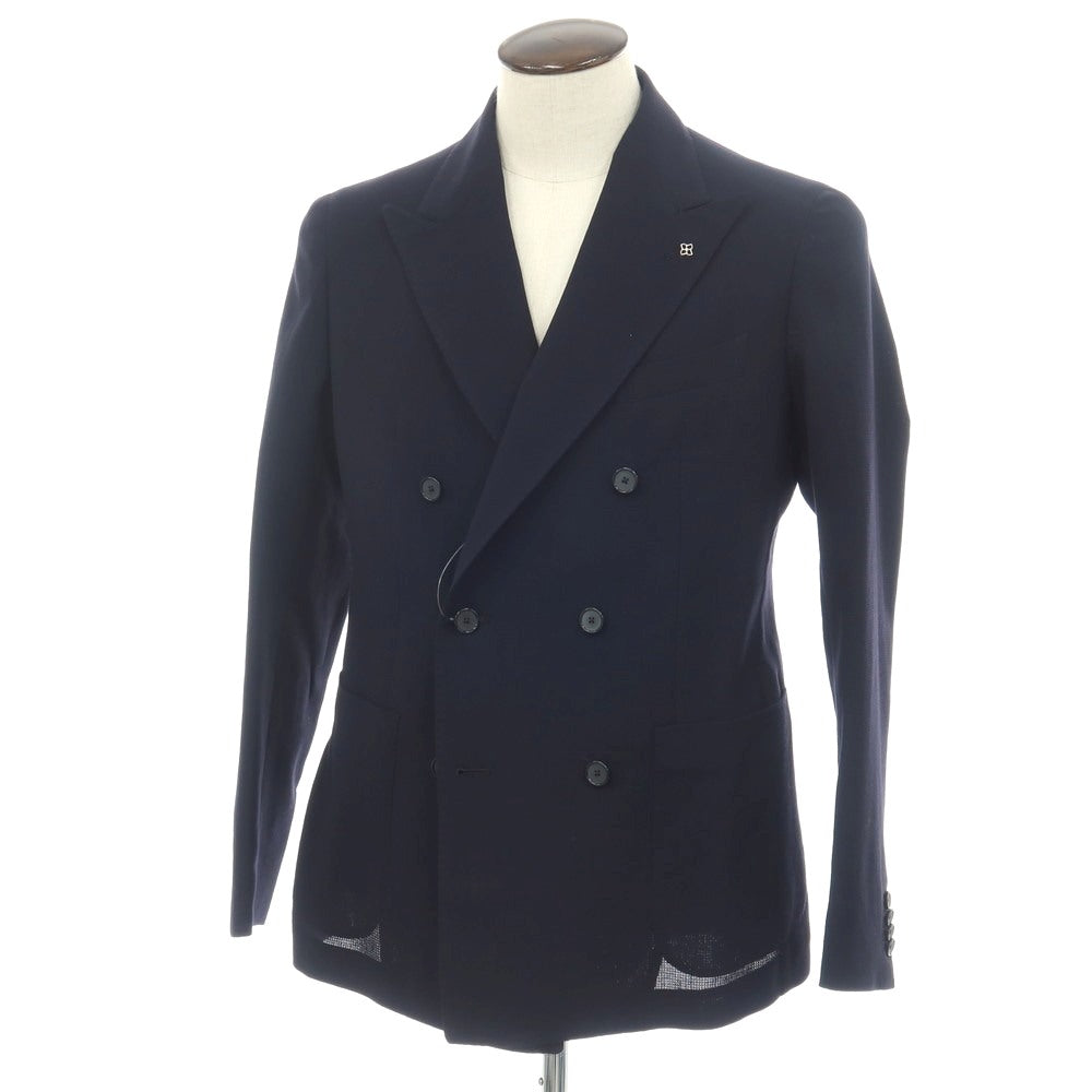 【中古】タリアトーレ TAGLIATORE ウール ダブル6B テーラードジャケット ネイビー【サイズ50】【 状態ランクA 】【 メンズ 】