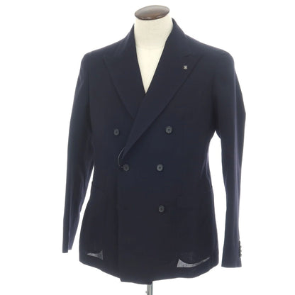 【中古】タリアトーレ TAGLIATORE ウール ダブル6B テーラードジャケット ネイビー【サイズ50】【 状態ランクA 】【 メンズ 】
