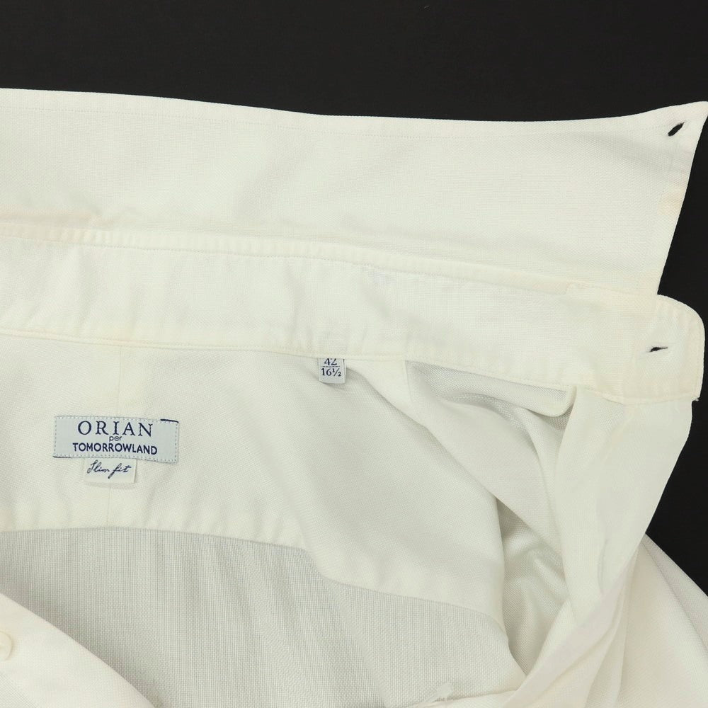【中古】オリアン ORIAN TOMORROWLAND別注 コットン ボタンダウン ドレスシャツ ホワイト【サイズ42】【 状態ランクC 】【 メンズ 】