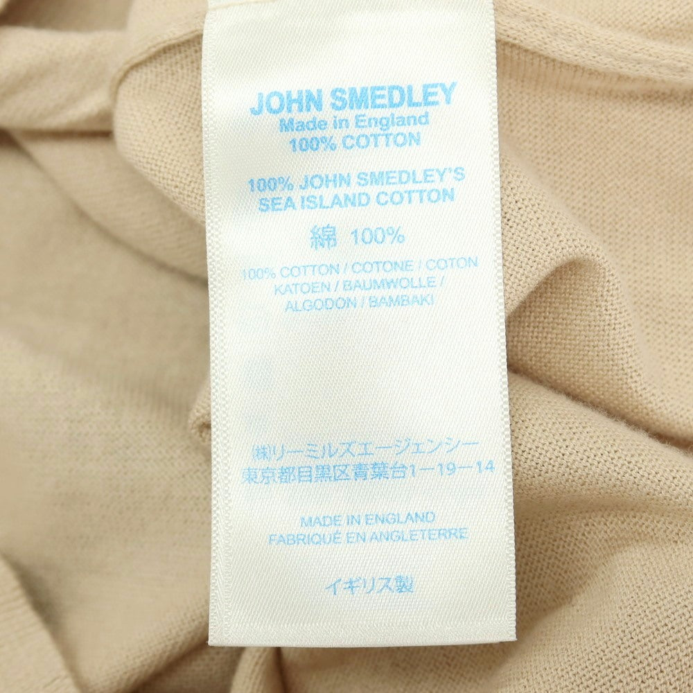 【中古】ジョンスメドレー JOHN SMEDLEY ハイゲージ シーアイランドコットン クルーネック 半袖 プルオーバーニット ベージュ【サイズL】【 状態ランクB 】【 メンズ 】