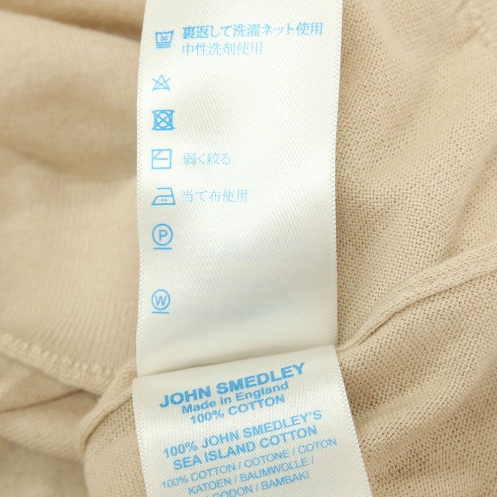 【中古】ジョンスメドレー JOHN SMEDLEY ハイゲージ シーアイランドコットン クルーネック 半袖 プルオーバーニット ベージュ【サイズL】【 状態ランクB 】【 メンズ 】