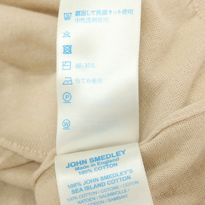 【中古】ジョンスメドレー JOHN SMEDLEY ハイゲージ シーアイランドコットン クルーネック 半袖 プルオーバーニット ベージュ【サイズL】【 状態ランクB 】【 メンズ 】