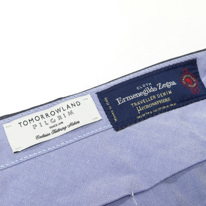 【中古】トゥモローランド TOMORROWLAND PILGRIM ウール ヘリンボーン ドレススラックスパンツ ネイビー【サイズ50】【 状態ランクC 】【 メンズ 】