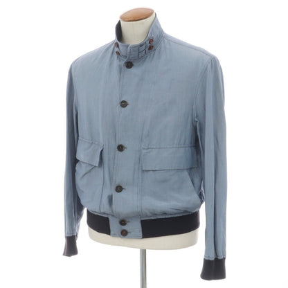 【中古】ルチアーノ バルベラ LUCIANO BARBERA シルクリネン スイングトップ ブルー【サイズ48】【 状態ランクC 】【 メンズ 】