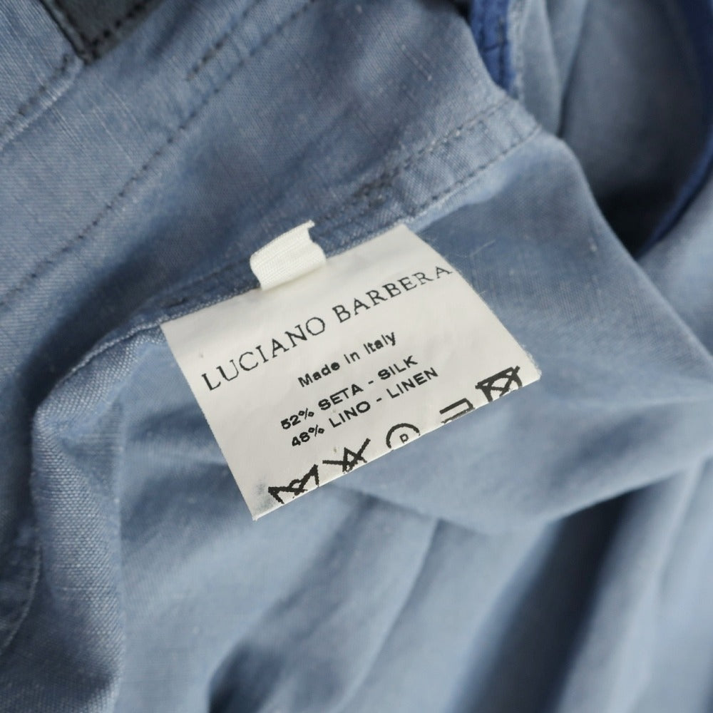 【中古】ルチアーノ バルベラ LUCIANO BARBERA シルクリネン スイングトップ ブルー【サイズ48】【 状態ランクC 】【 メンズ 】
