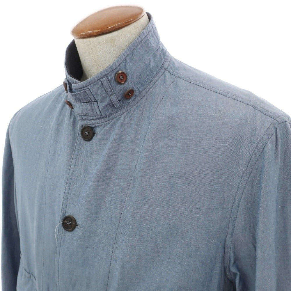 【中古】ルチアーノ バルベラ LUCIANO BARBERA シルクリネン スイングトップ ブルー【サイズ48】【 状態ランクC 】【 メンズ 】