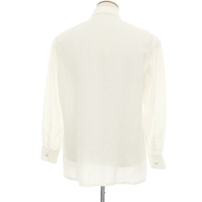【中古】キートン Kiton リネン イタリアンカラー カジュアルシャツ ホワイト【サイズ39】【 状態ランクB 】【 メンズ 】