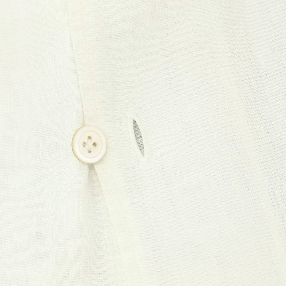 【中古】キートン Kiton リネン イタリアンカラー カジュアルシャツ ホワイト【サイズ39】【 状態ランクB 】【 メンズ 】
