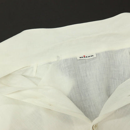 【中古】キートン Kiton リネン イタリアンカラー カジュアルシャツ ホワイト【サイズ39】【 状態ランクB 】【 メンズ 】