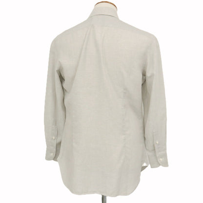 【中古】バルバ BARBA BARNEYS NEW YORK別注 コットンリネン ヘリンボーン レギュラーカラー ドレスシャツ ライトグレー系【サイズ40】【 状態ランクC 】【 メンズ 】