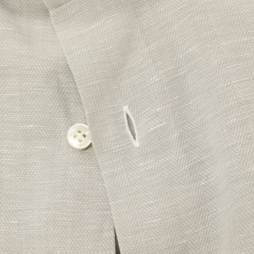 【中古】バルバ BARBA BARNEYS NEW YORK別注 コットンリネン ヘリンボーン レギュラーカラー ドレスシャツ ライトグレー系【サイズ40】【 状態ランクC 】【 メンズ 】