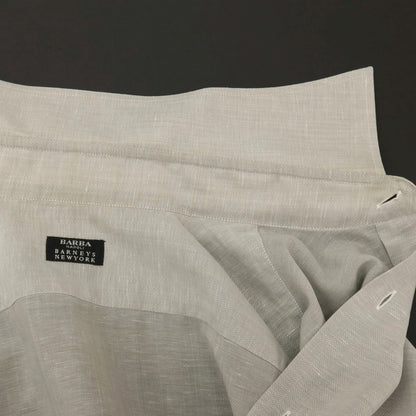 【中古】バルバ BARBA BARNEYS NEW YORK別注 コットンリネン ヘリンボーン レギュラーカラー ドレスシャツ ライトグレー系【サイズ40】【 状態ランクC 】【 メンズ 】