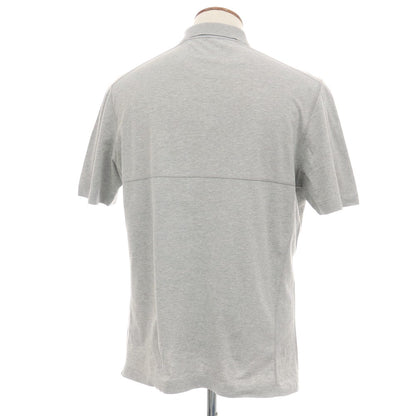 【中古】ブルネロクチネリ Brunello Cucinelli コットン ハーフジップ 半袖ポロシャツ グレー【サイズ表記なし（M位）】【 状態ランクB 】【 メンズ 】