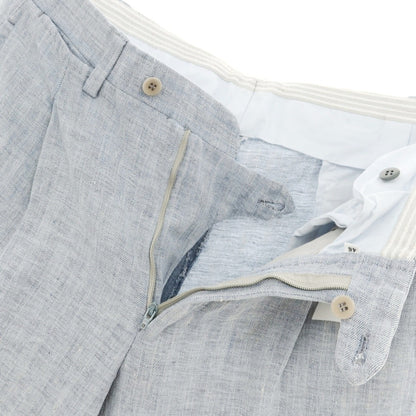 【中古】キートン Kiton リネン ヘリンボーン カジュアルスラックスパンツ ライトブルー【サイズ46】【 状態ランクC 】【 メンズ 】