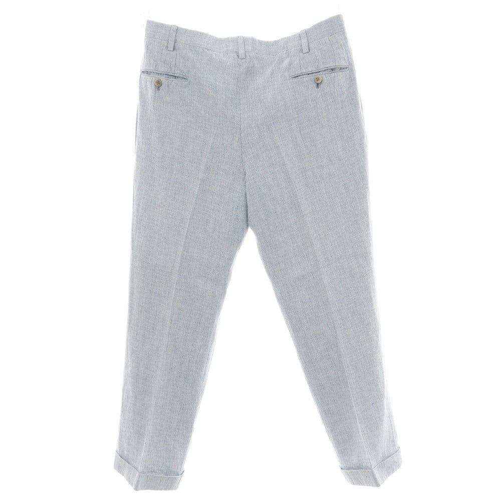 【中古】キートン Kiton リネン ヘリンボーン カジュアルスラックスパンツ ライトブルー【サイズ46】【 状態ランクC 】【 メンズ 】