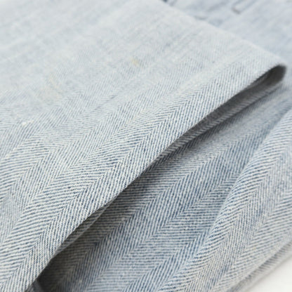 【中古】キートン Kiton リネン ヘリンボーン カジュアルスラックスパンツ ライトブルー【サイズ46】【 状態ランクC 】【 メンズ 】